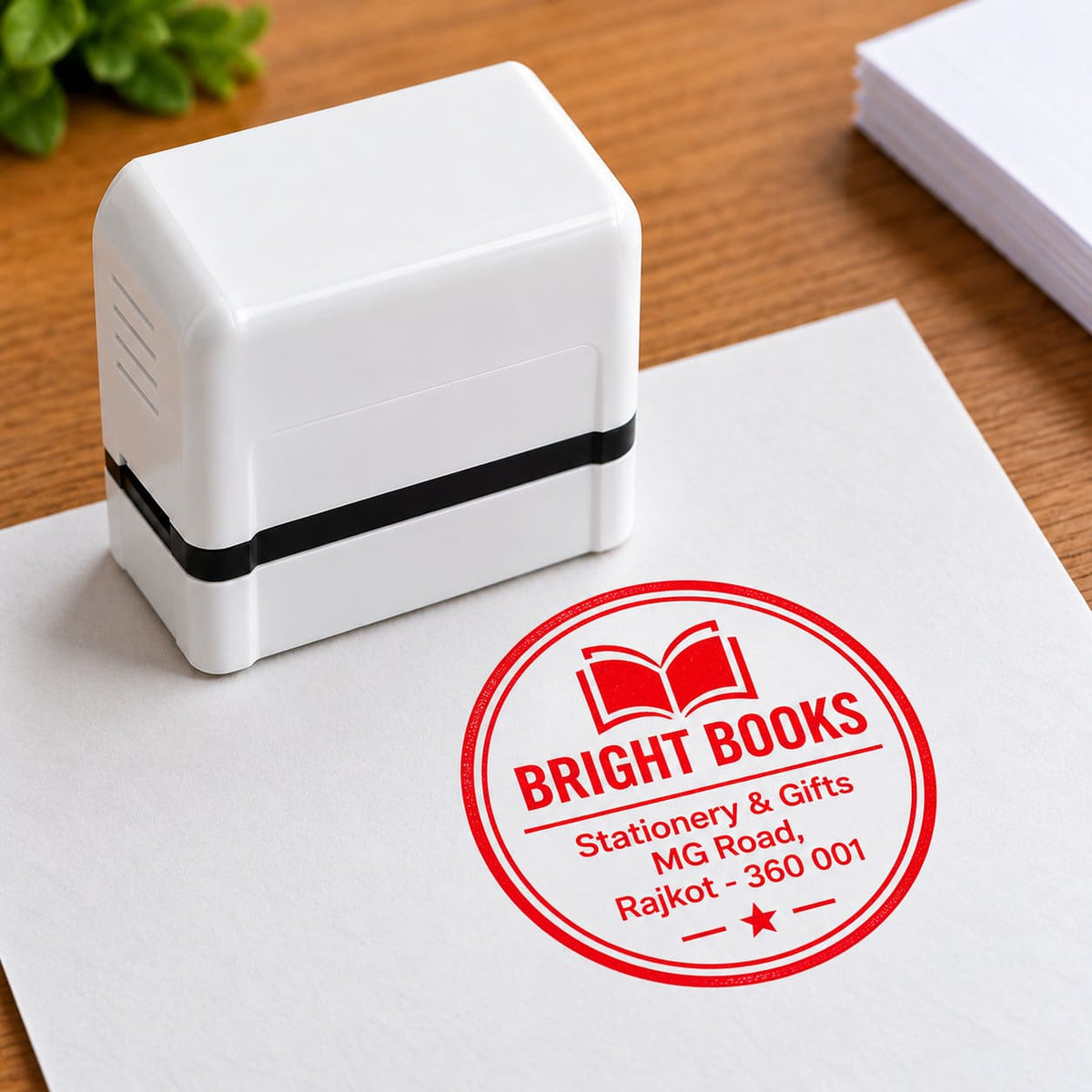 Custom Round Rubber Stamp – Personalized Office & Business Stamp