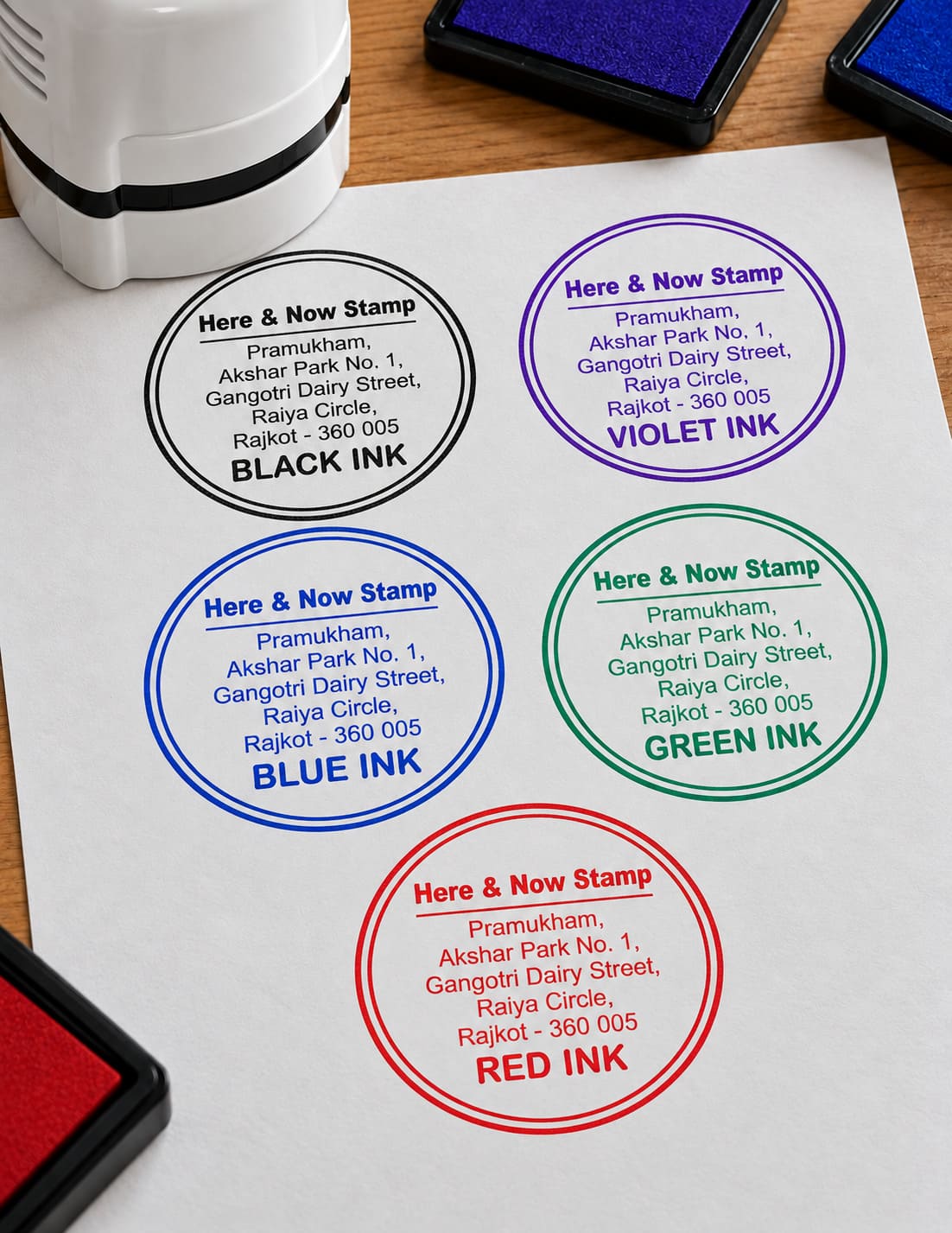 Custom Round Rubber Stamp – Personalized Office & Business Stamp