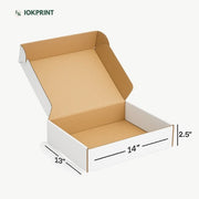3-Ply White Flap Box 14X13X2.5 Inch | Ultra-Durable, Eco-Friendly Corrugated Packaging