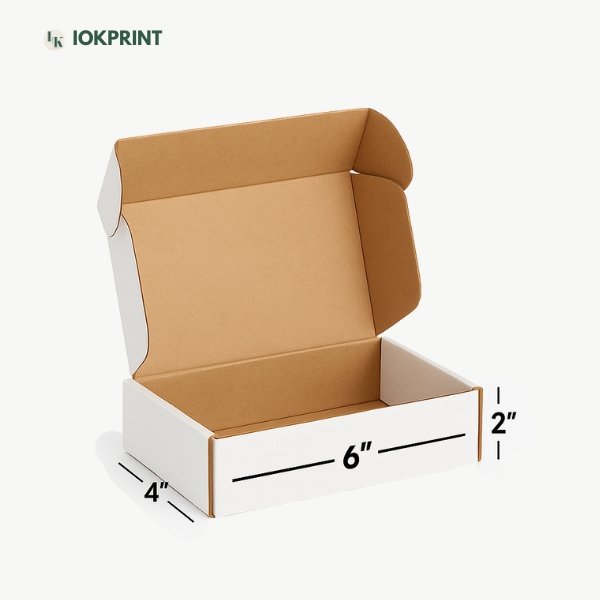 3-Ply White Flap Box 6x4x2 Inch | Ultra-Durable, Eco-Friendly Corrugated Packaging