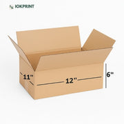 3 Ply Brown Corrugated Carton Box 12x11x6 inches