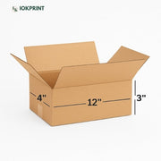 3 Ply Brown Corrugated Carton Box 12x4x3 inches