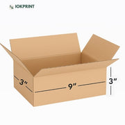 3 Ply Brown Corrugated Carton Box 9X3X3 inches