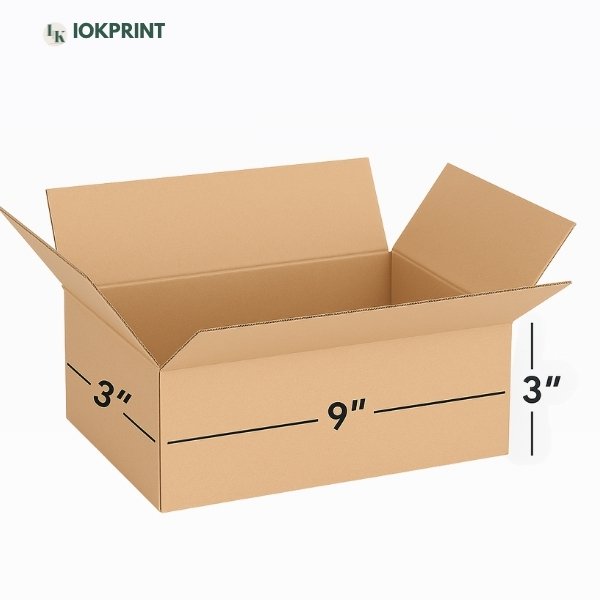 3 Ply Brown Corrugated Carton Box 9X3X3 inches