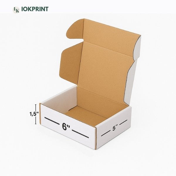 3-Ply White Flap Box 6x5x1.5 Inch | Ultra-Durable, Eco-Friendly Corrugated Packaging