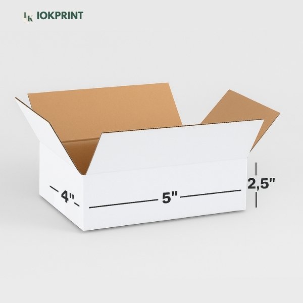 3 Ply White Corrugated Box – 5x4x2.5 Inches | Custom Packing Carton for Shipping & Storage