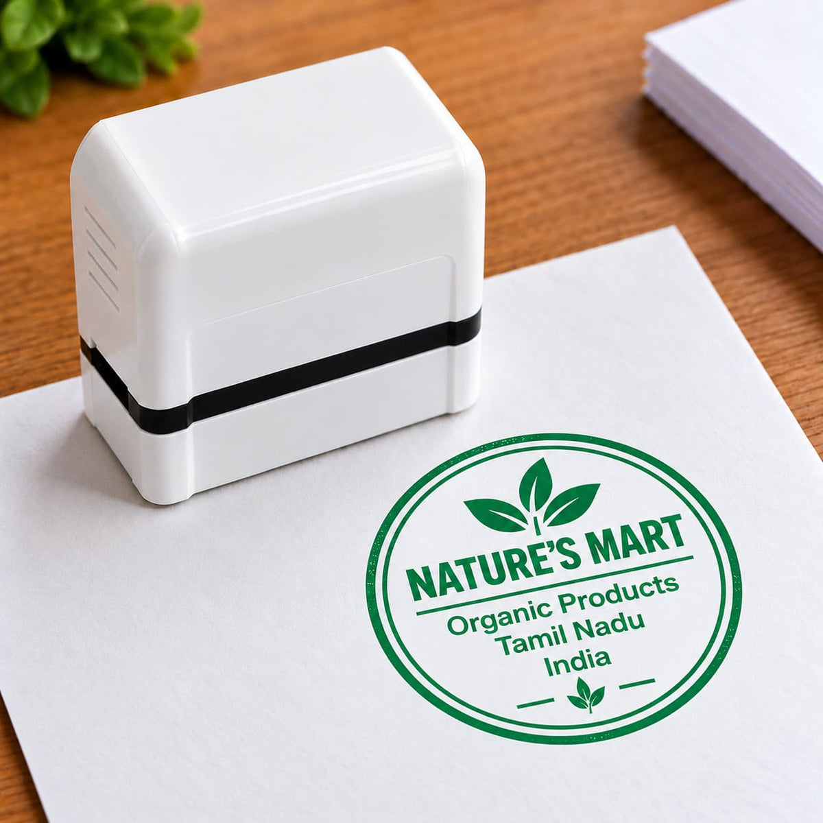 Custom Round Rubber Stamp – Personalized Office & Business Stamp