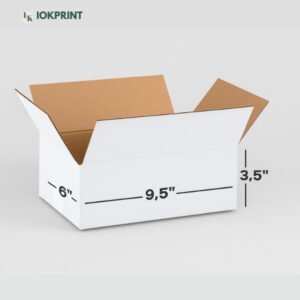 3 Ply White Corrugated Box – 9.5x6x3.5 Inches | Custom Packing Carton for Shipping & Storage