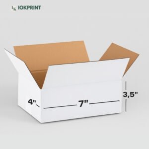 3 Ply White Corrugated Box – 7x4x3.5 Inches | Custom Packing Carton for Shipping & Storage