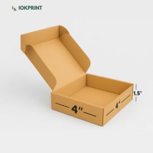 3-Ply Brown Flap Box 4x4x1.5 Inch | Ultra-Durable, Eco-Friendly Corrugated Packaging, design your own business cards online
