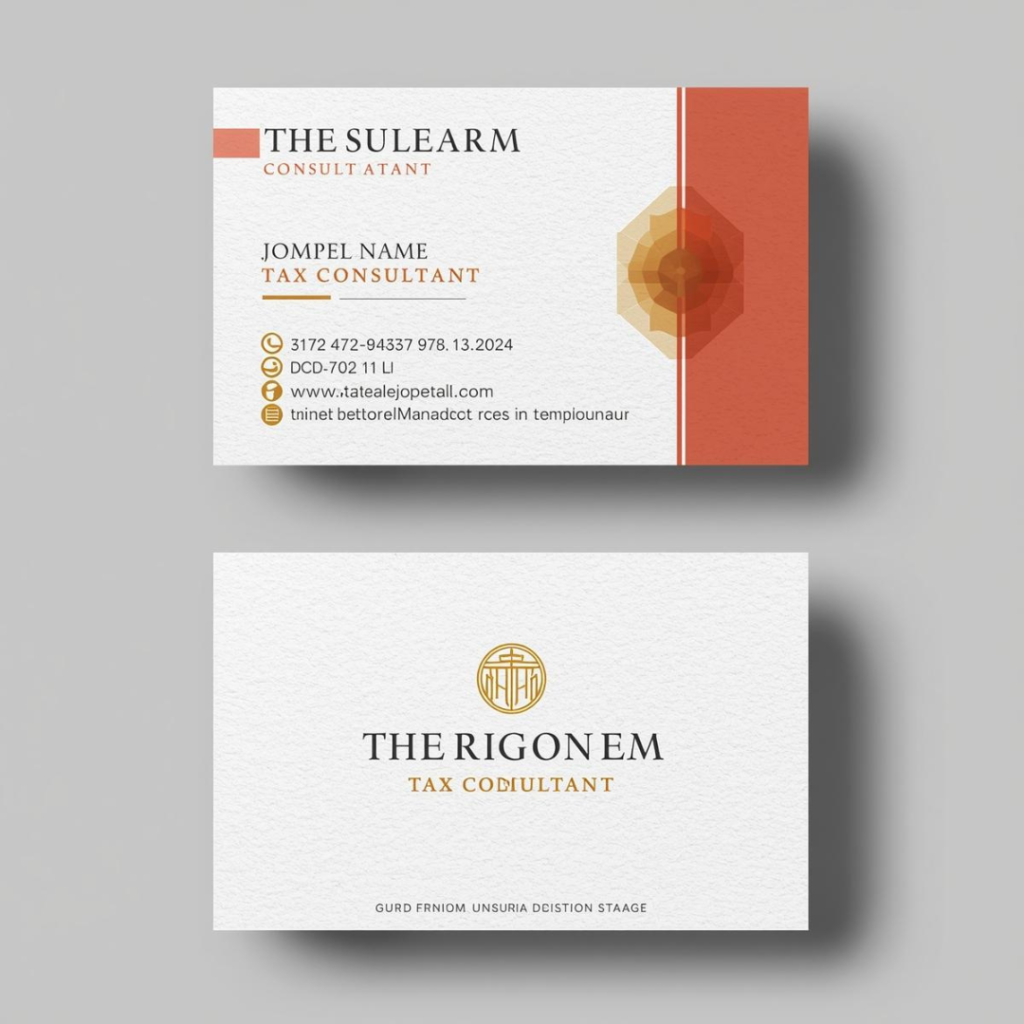 Tax Consultnt Visiting Card