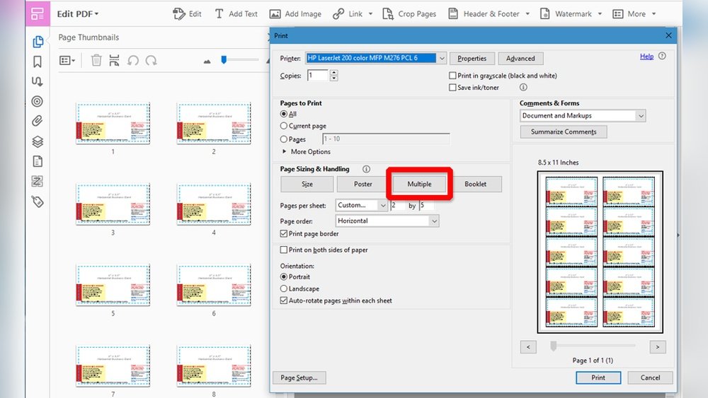 How to Print Business Card Size Pdf